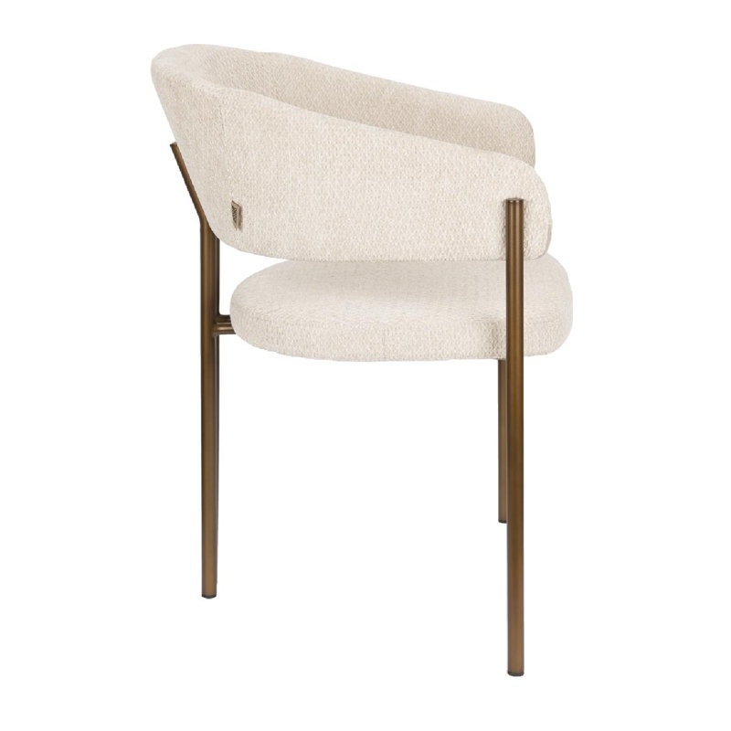 Dining Chair Upholstered Arm Chair, Beige