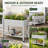 Ashen Gramercie 43.35"W Resin Elevated Garden Bed on Wheels（light grey）-213334723