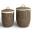 Seagrass Handmade Decorative and Functional Storage Basket with Liner and Matching Tops-1459274902