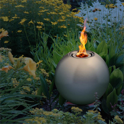 Round Stainless Steel Bio-Ethanol Smokeless Fire Pit