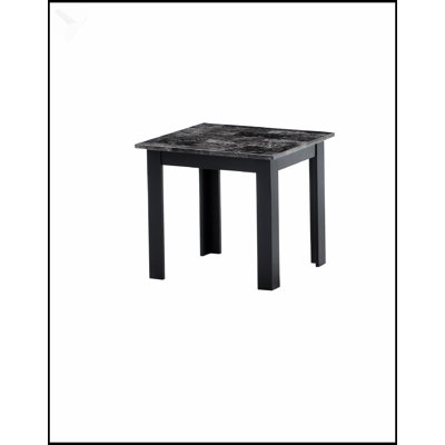 Ensemble de table basse et de table de bout style traditionnel en faux marbre 3 pièces, pieds en bois robustes