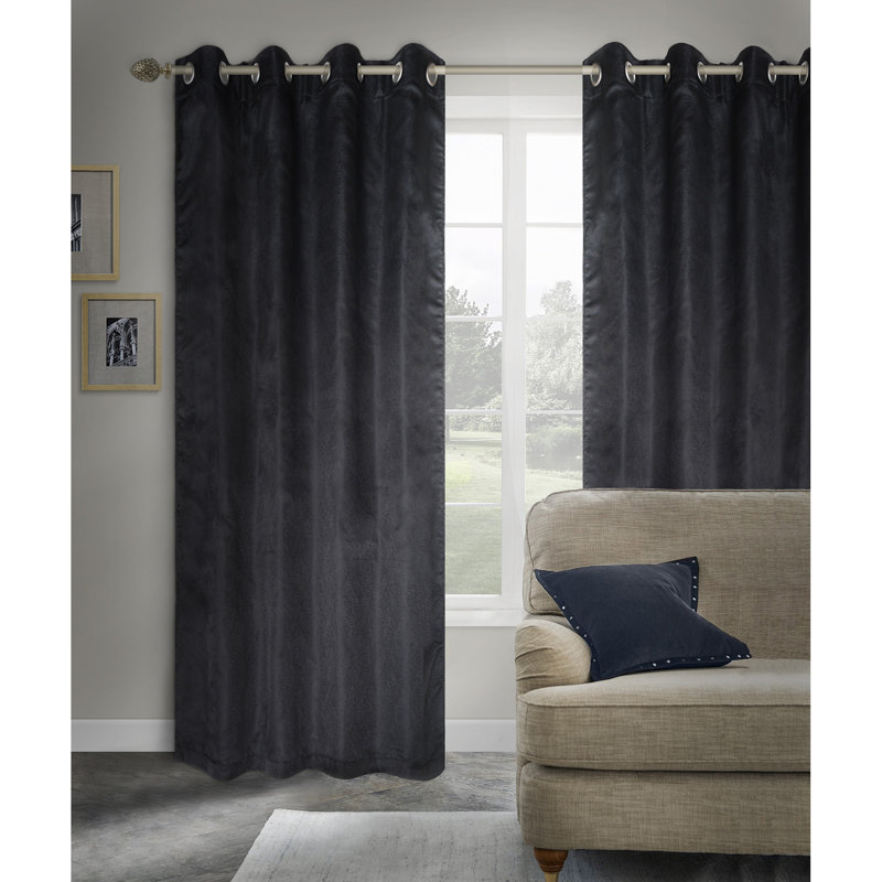  Panneau de rideau simple occultant et isolant uni, gris, l 54" x L 84"