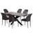 6 - Person Modern Oak Kitchen Dining Set, 51.2'' to 67'' Extendable Dining Table with 32.4"H Upholstered Dining Chairs for 6 Person-515125713-491091878