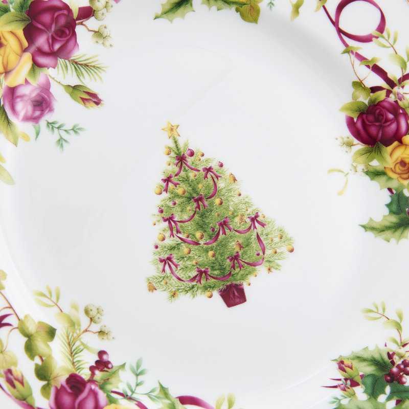 Old Country Roses Christmas Tree Salad Plate 8