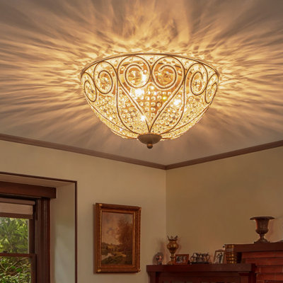 Plafonnier encastré en cristal 5 lumières Dzesika