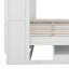 Grand lit escamotable mural avec rangement, lit armoire pliable avec bureau de coiffeuse, miroir central et 2 tiroirs latéraux-857158754