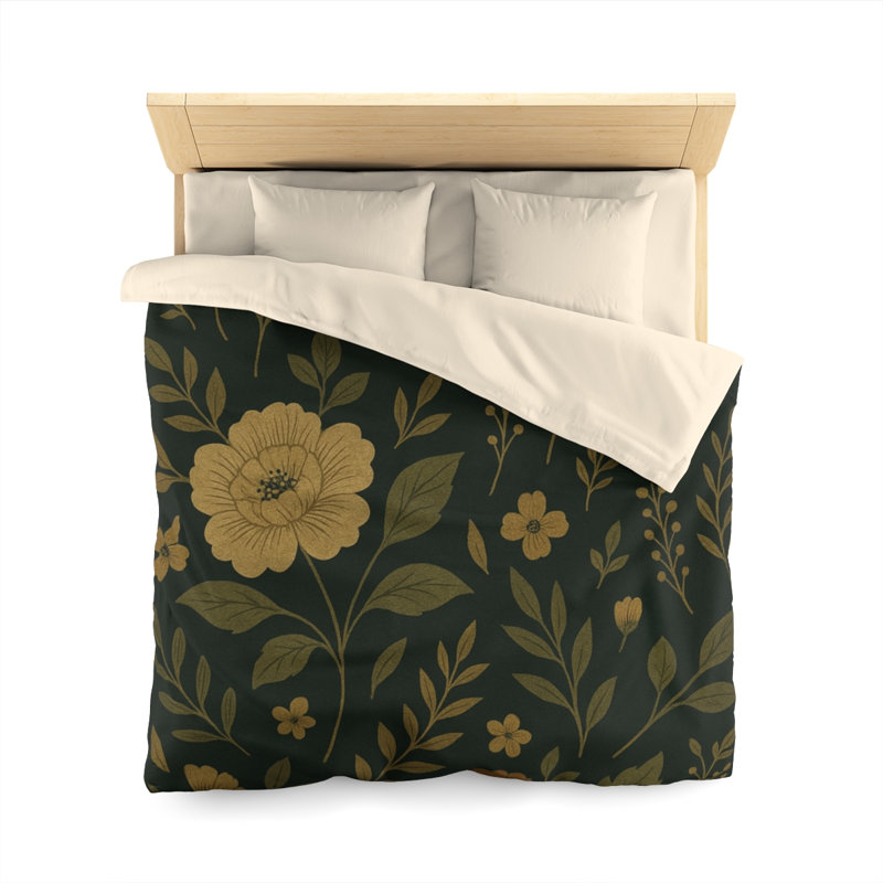 Microfiber Duvet Cover Boho Style, Design 56, Queen Duvet Cover, Cream