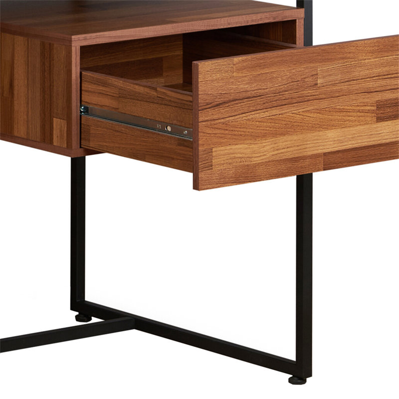 Bureau d'écriture Sara à finition noyer et sable (sans les chaises de bureau)