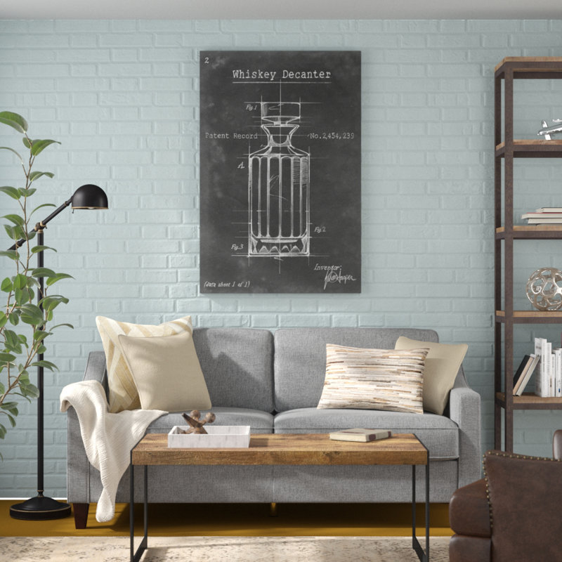 "Barware Blueprint VII" par Ethan Harper, reproduction d'art sur toile, H 48 po x l 32 po, Cadre noir