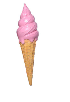 Shaelynn Hanging Dipped Ice Cream Twist Statue, Pink/Tan