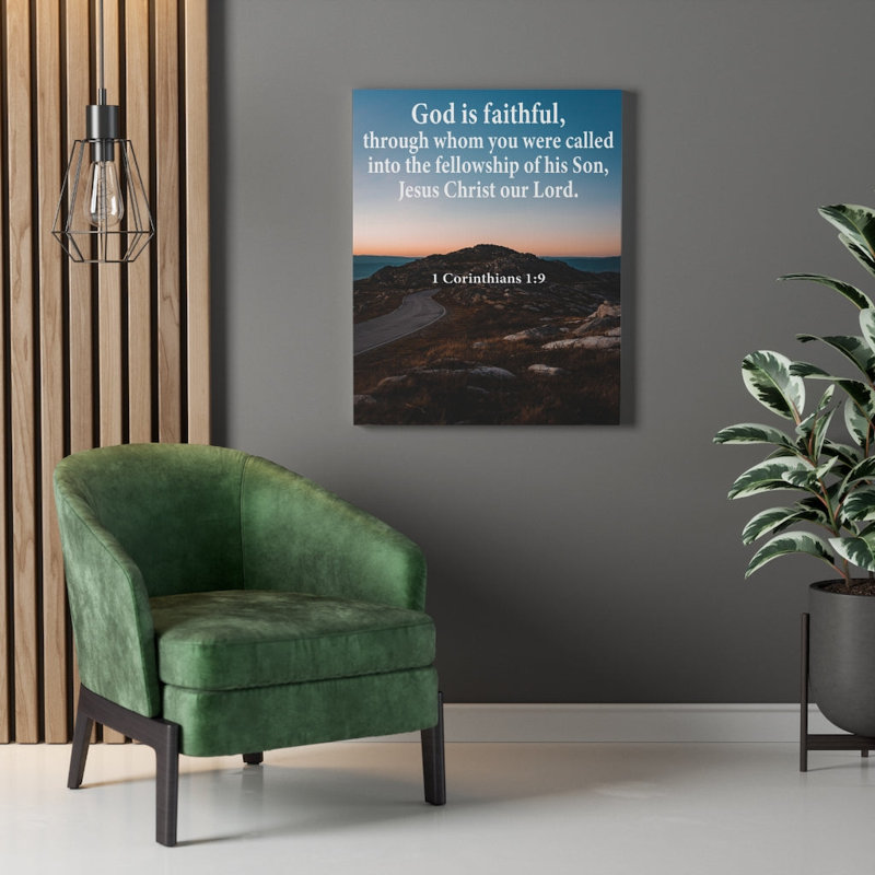 God Is Faithful 1 Corinthians 1:9 - Wrapped Canvas Print, 41cm H x 30cm W
