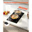 Plaque de cuisson électrique, 12 po, 2 brûleurs, surface de cuisson portative en céramique 1800 W, commande tactile, 9 niveaux de chaleur, 120 V