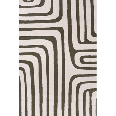 Loft Modern Curved Line Living Room Area Rug and Runner Soft Pile