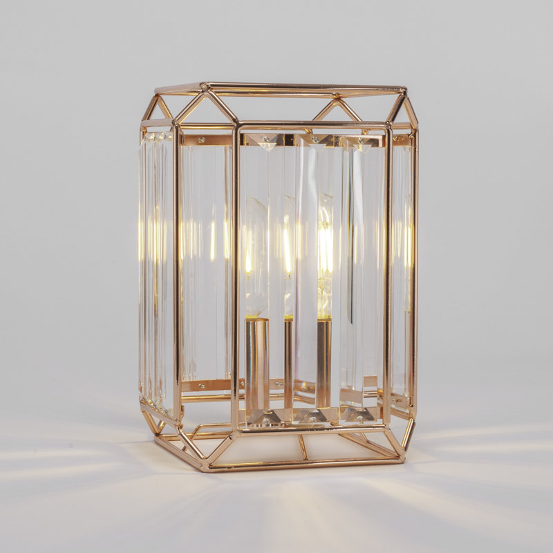 Lampe de table Fernville, Cuivre, H 9,5 po x l 6,75 po x P 6,75 po