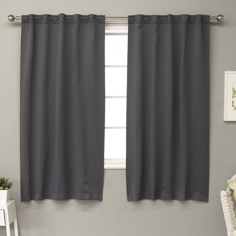 Rebeca Blackout Curtain Pair, Beige, 40" W x 84" L