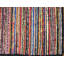 Petit tapis crocheté américain moderniste à rayures multicolores