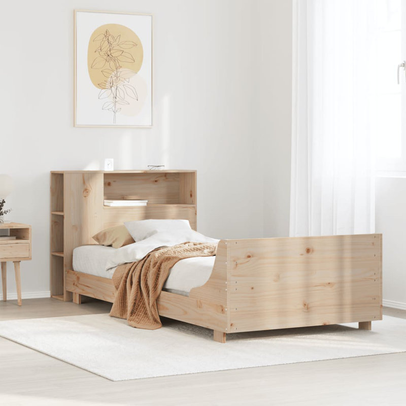 Riddleville Solid Wood Bed, Brown, 100 x 200cm