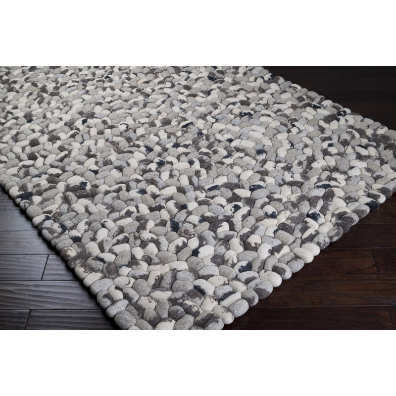 Summit Wool Geometric Area Rug in Gray, Rectangle 3'6" x 5'6"