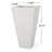 13" Outdoor Cast Stone Planter In White - To Challenges And Wear Small Planter, Matte Decorative For Beauty-1895833036