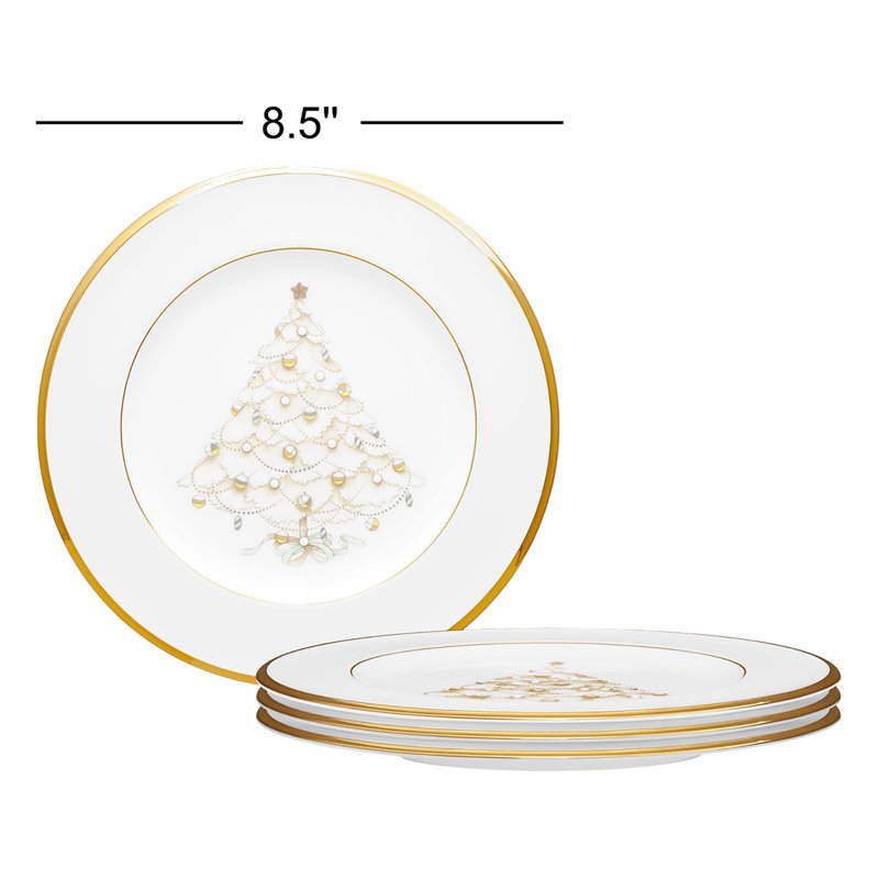 Noritake Palace Christmas 8.5" Holiday Accent Plates, Gold