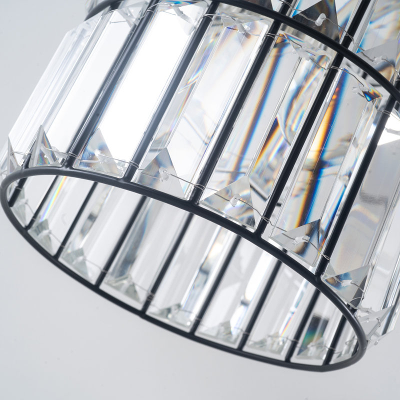 Luminaire suspendu cylindrique à 1 lumière Kristina, Noir
