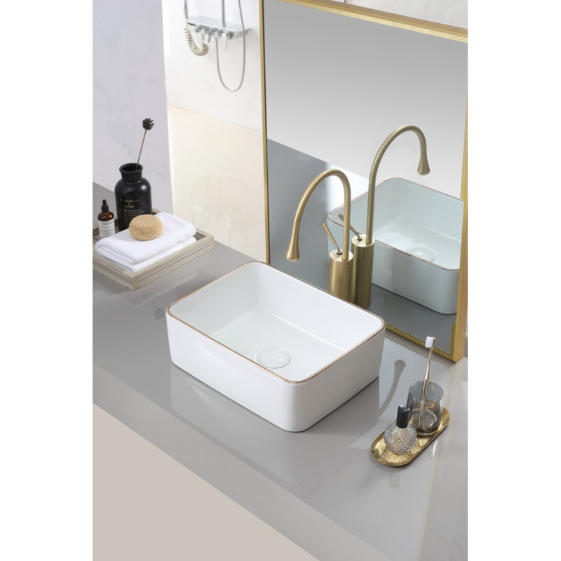 Wenty 11.85'' Ceramic Rectangular Bathroom Sink