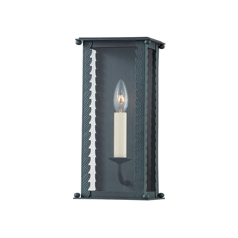 Verdigris Glass Shade Direct Wired Wall Sconce