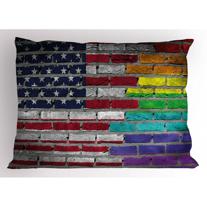 Gray/Purple/Red Polyester Microfiber Piece Sham, Twin