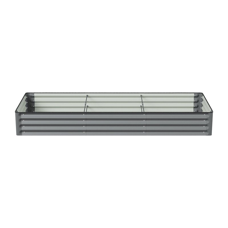 Raised Garden Bed, Grey, 30cm H x 240cm W x 90cm D