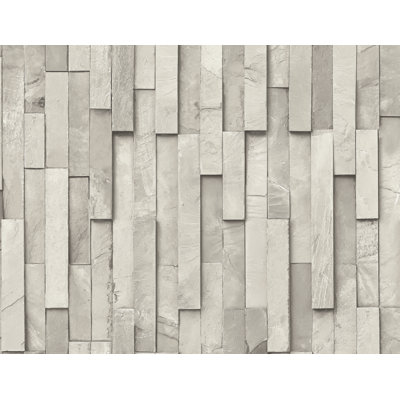 Seabrook Designs Greige Idalia Faux Slate Unpasted Wallpaper