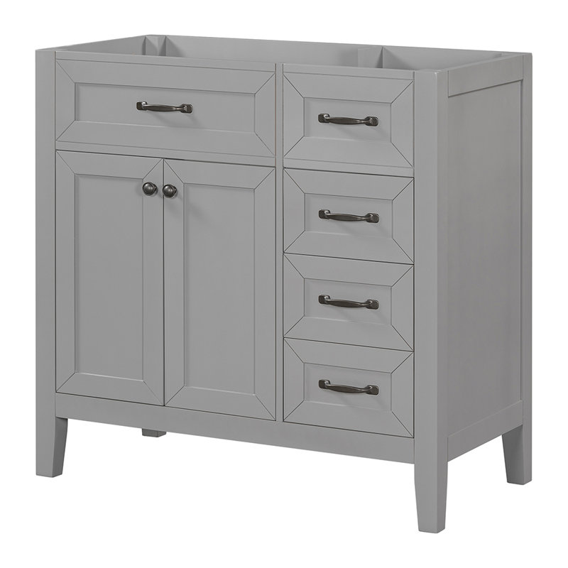 Base de meuble-lavabo simple 35,51 Nadaja seulement, Gris, Noir
