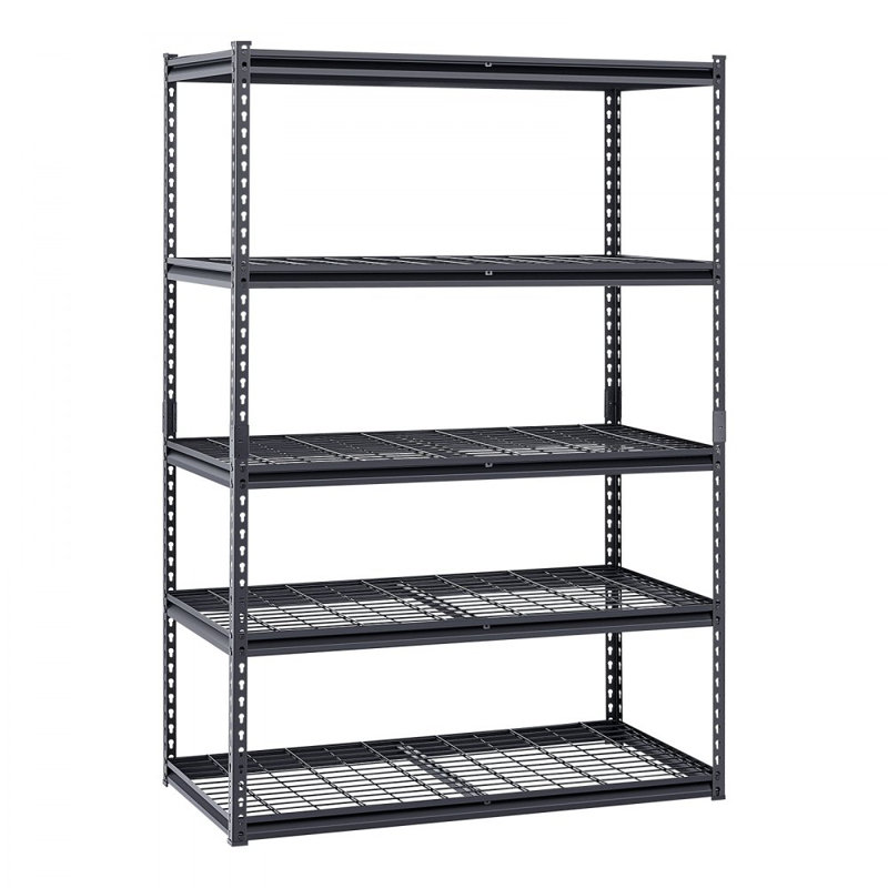 Shelving Unit, 182.9cm H x 121.9cm W x 61cm D, Matte Black