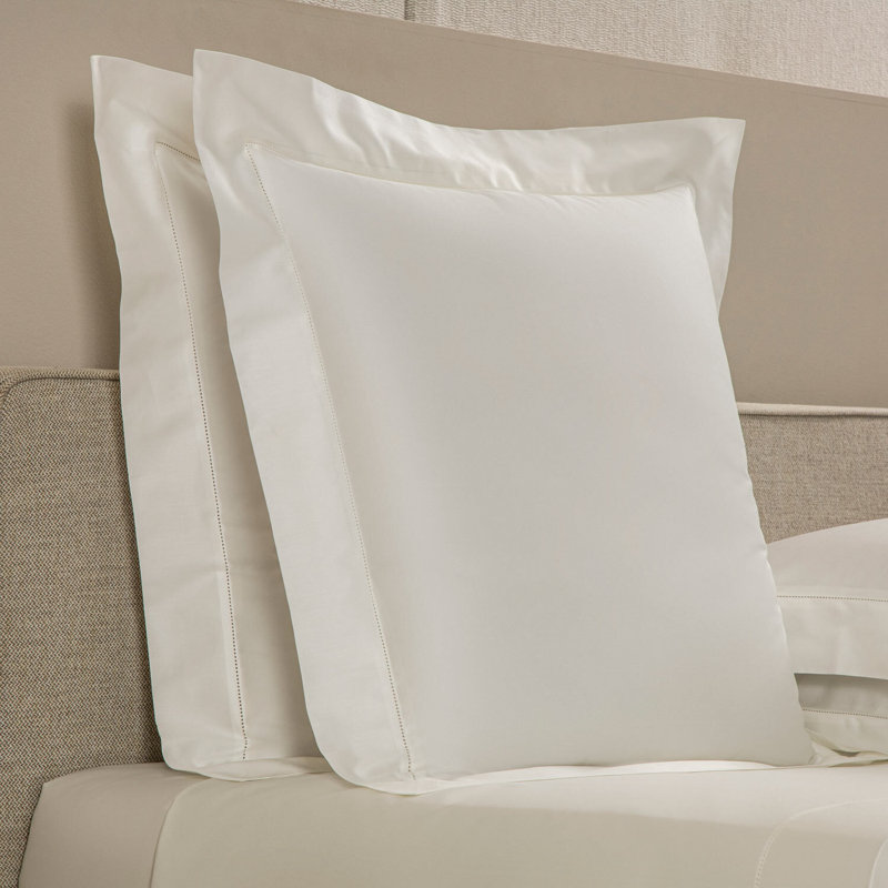 Single Ajour Pillow Sham, White, Euro
