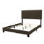 Grand lit moderne gris anthracite, pieds en bois massif noir, garniture cloutée tendance et sous-couche en mousse-775437728-775437733