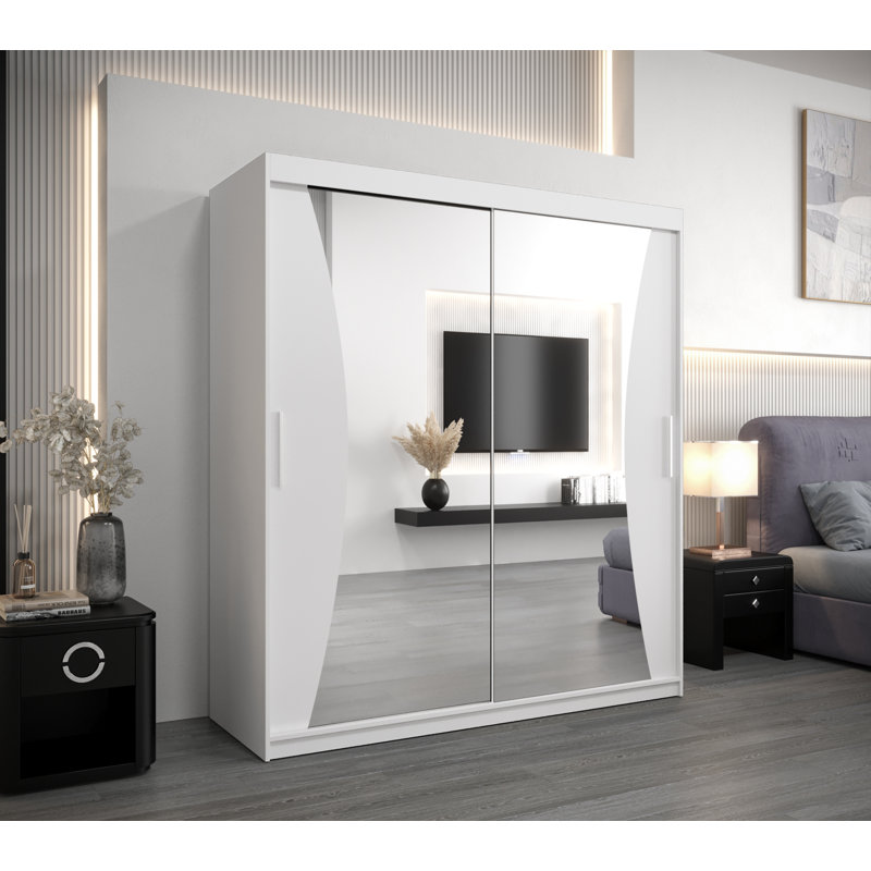 Avelle 2 Door Manufactured Wood Wardrobe, Matte White