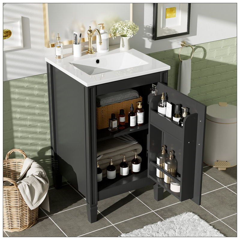 Meuble-lavabo pour salle de bain, Noir