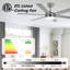 Vaczon 60" Modern Smart Large Ceiling Fan with Dimmable 3CCT LED Lights, 6-Speed Reversible DC Motor, Timer, Remote and App Control-1207461790