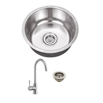 Évier de bar encastrable l 17 po x l 17 po avec robinet