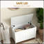 Coffre de rangement 29,9 po avec 2 charnières de sécurité, boîte en bois, blanc