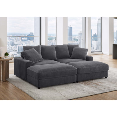 Arzuaga 89" Wide Reversible Modular Corner Sectional with Ottoman