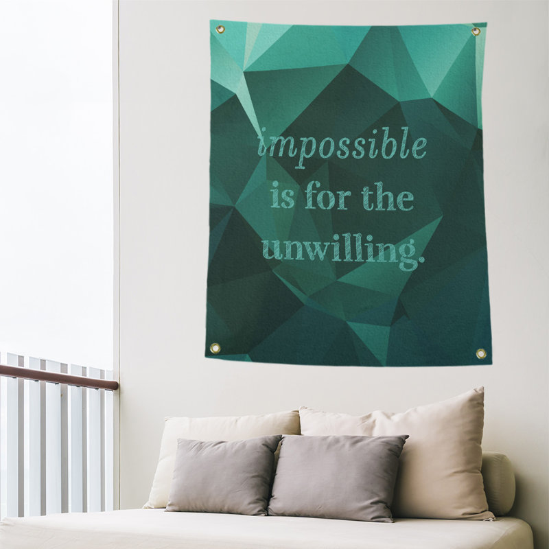 Tapisserie quote-en polyester en faux gemme, H 36 po x l 26 po, Vert émeraude