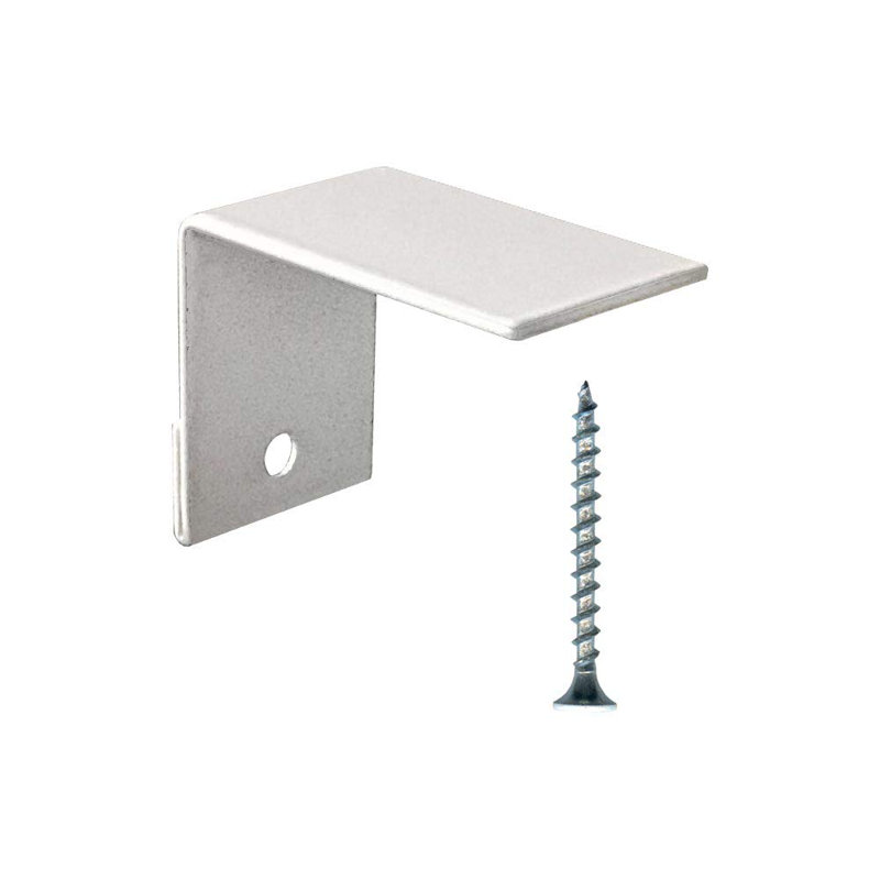 White Galvanized Steel Slip-On Baseboard Heater Wall Bracket
