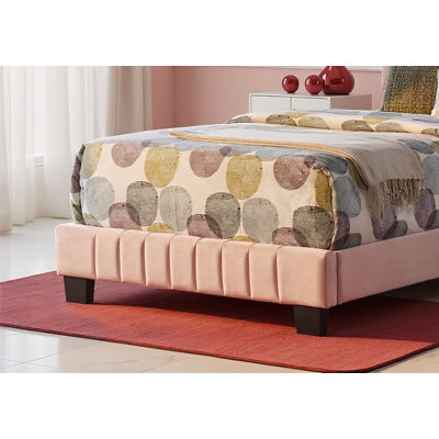 Valletta Pink Velvet Twin Bed