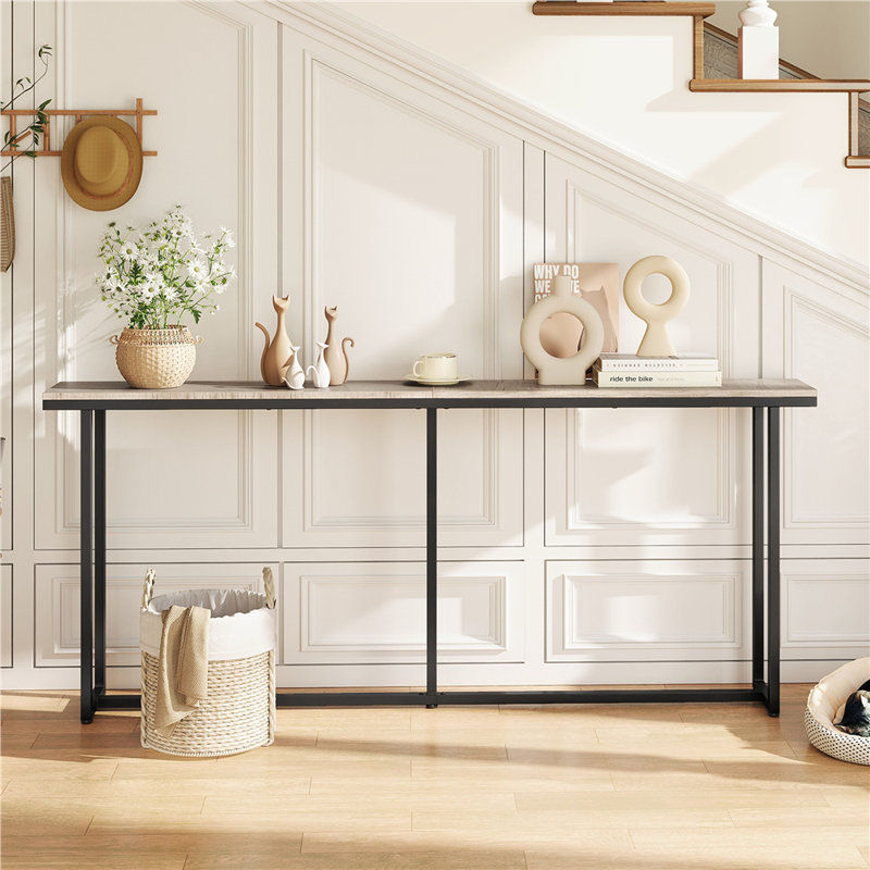 Console moderne à rallonge pour hall d'entrée, H 32 po x l 71 po x P 8 po, Gris