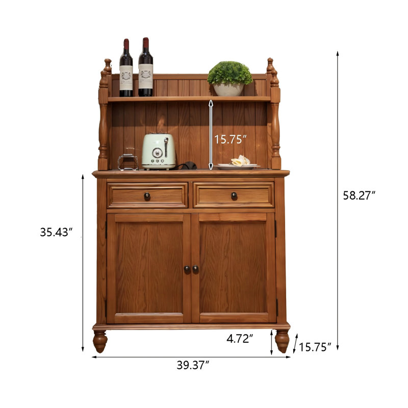 Buffet 39,37 po en bois de frêne brun massif
