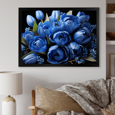 «Azure Blue Tulips Bloom» sur toile