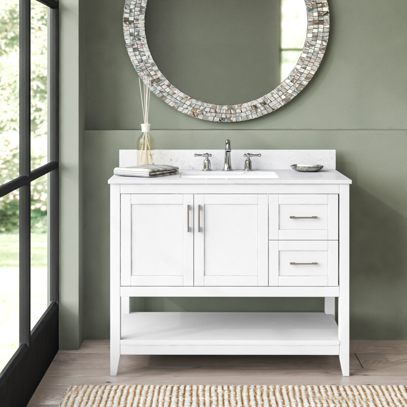 Ensemble de meuble-lavabo simple 42 po Scottsbluff, Blanc