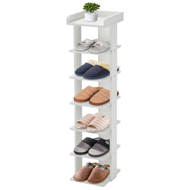 7 Pair Shoe Rack,  White