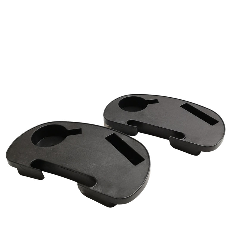 Black Plastic Cupholder Side Tray for Garden Gravity Chairs