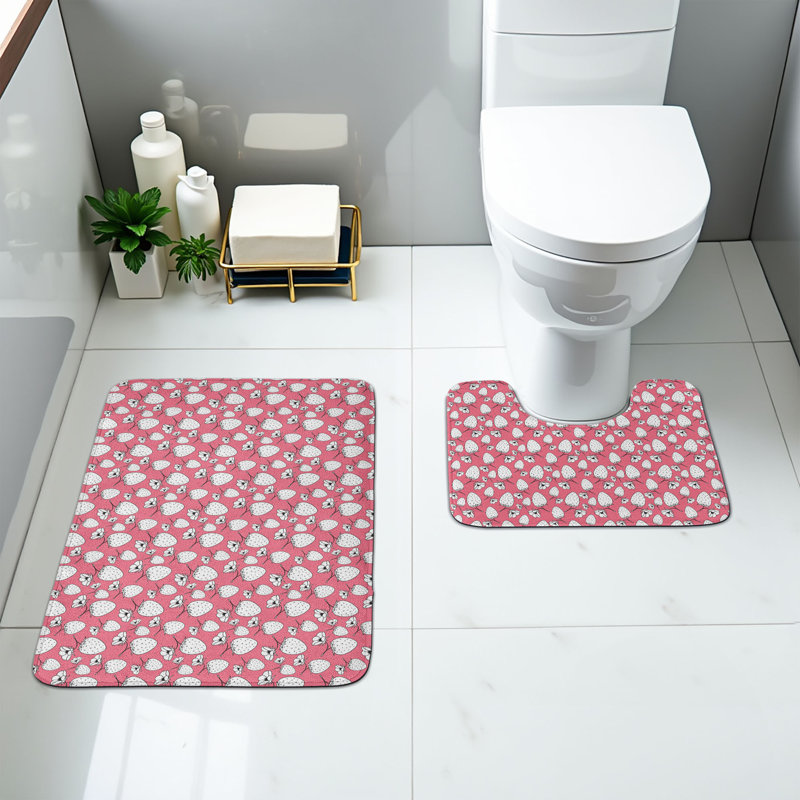  Ensemble de 2 tapis de salle de bain Strawberry